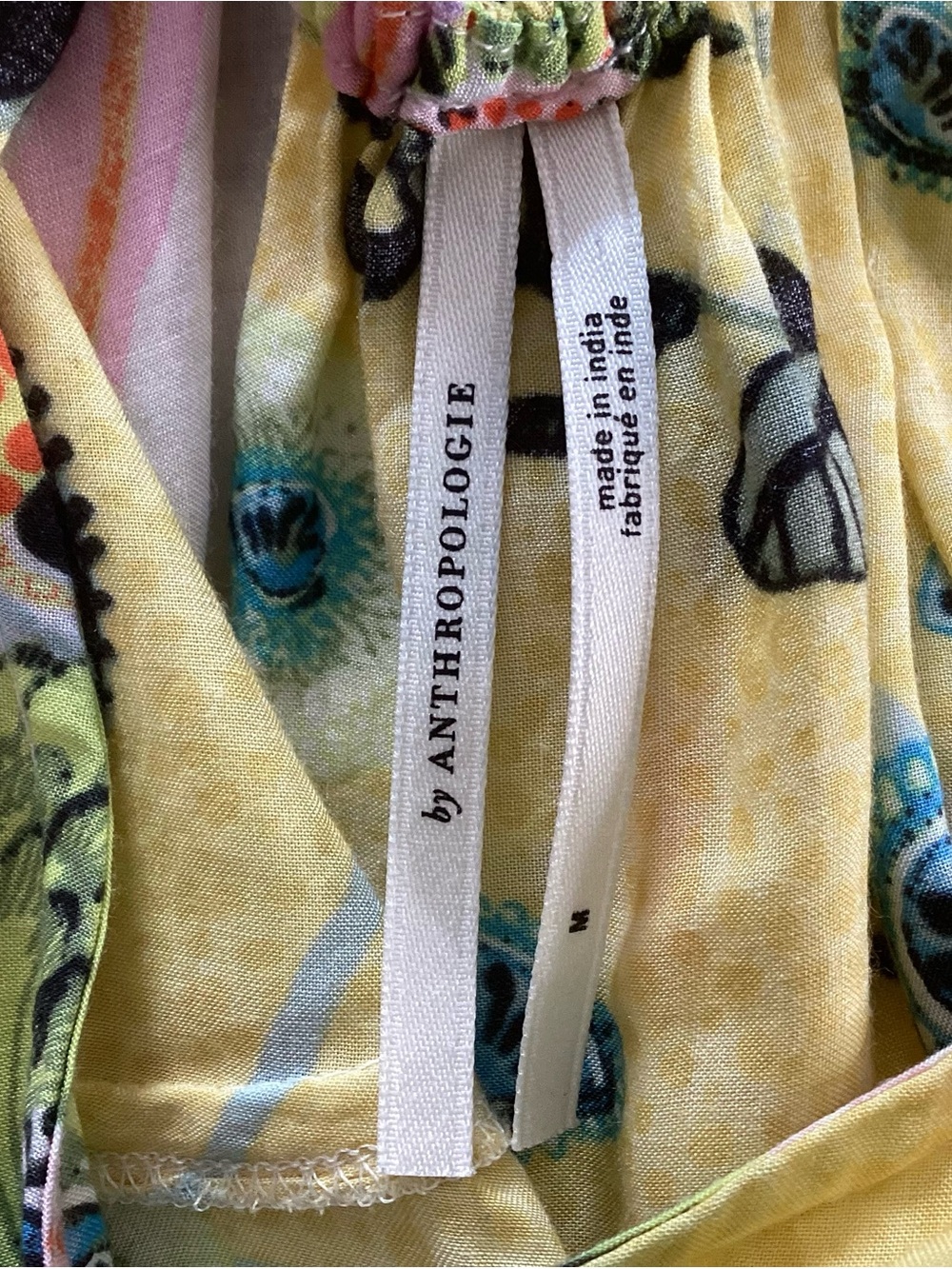 Anthropologie Multi-Color Floral Ruffle Hem Slip Dress - Picture 9 of 11